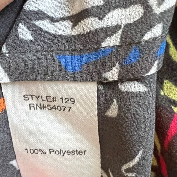 CAbi 129 Festival Blouse Geometric Pattern Button Front Semi Sheer Size L - Picture 3 of 4